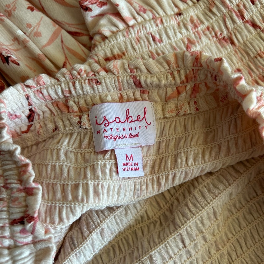 2/$40 Isabel Maternity by Ingrid & Isabel floral print off the shoulder a line M - Picture 6 of 6